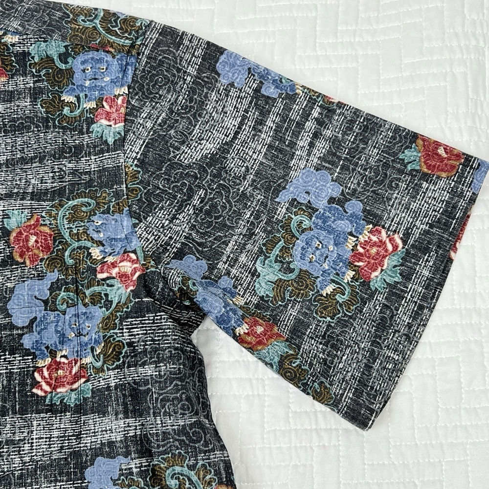 VTG Reyn Spooner Shirt Men's M Hawaiian  Traditionals Floral Kloth 1/4 Button - Picture 5 of 9